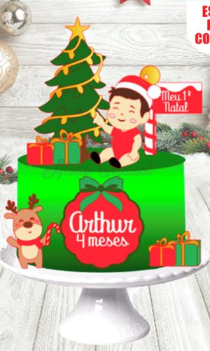 005 Arquivo de Corte Topo de Bolo Natal Ganhe +3 Produtos