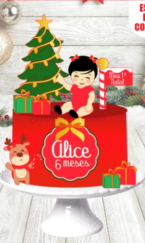 006 Arquivo de Corte Topo de Bolo Natal Ganhe +3 Produtos