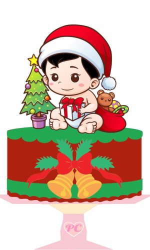 #012 Arquivo Topo de Bolo Bebe Natal Studio
