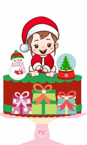 #013 Arquivo Topo de Bolo Bebe Natal Studio
