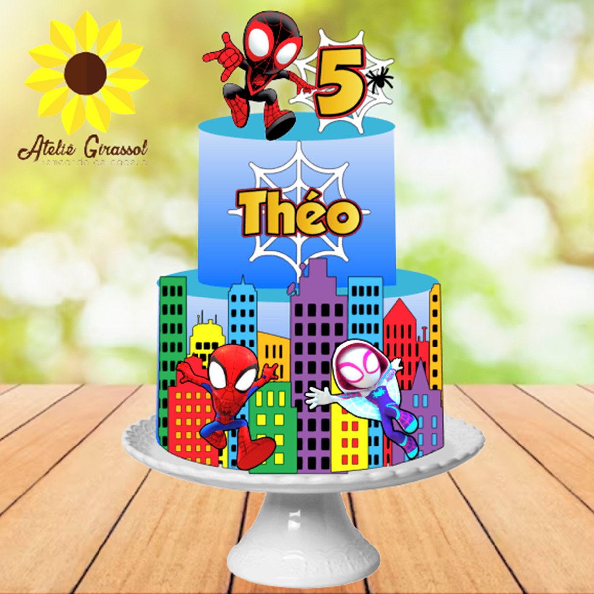 025 Arquivo Topo de Bolo Spidey e Seus Amigos Ganhe+3
