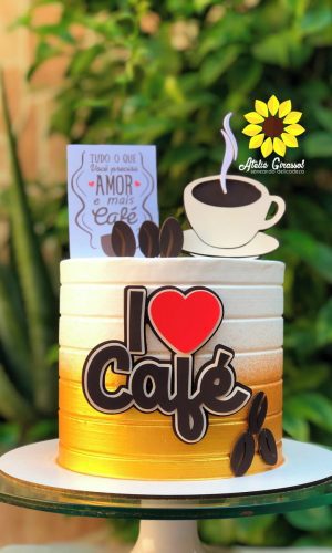 050 Arquivo de Corte Topo de Bolo Amo Café Ganhe +3 Produtos