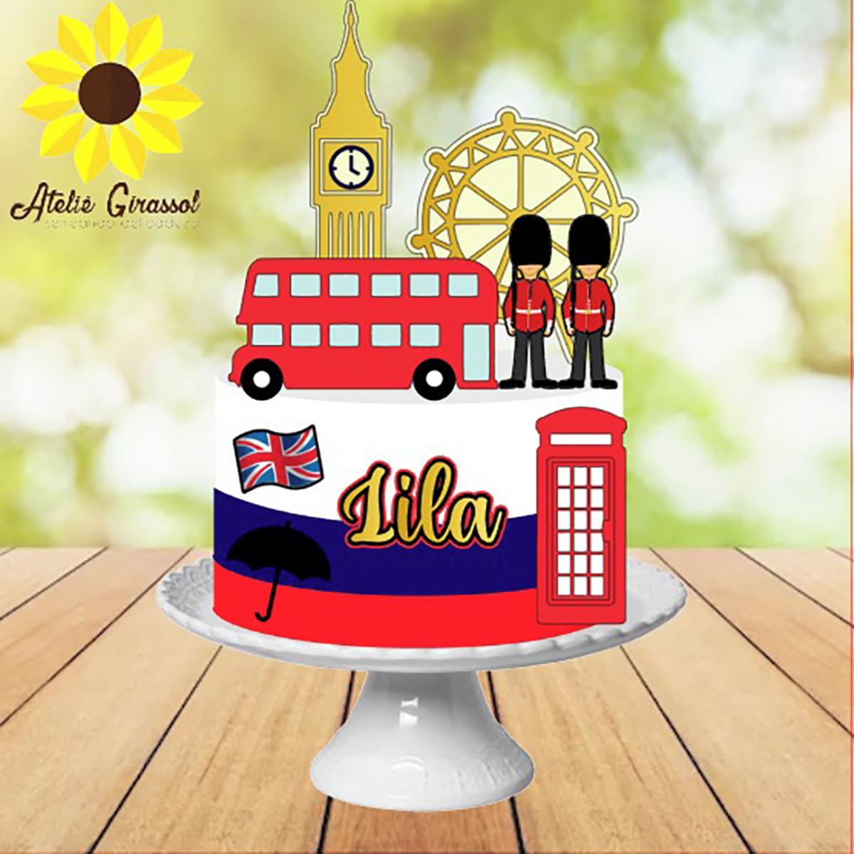 052 Arquivo de Corte Topo de Bolos Londres Ganhe +3 Produtos