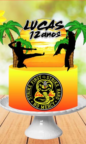 070 Arquivo de Corte Topo de Bolo Cobra Kai Ganhe+3 Produtos