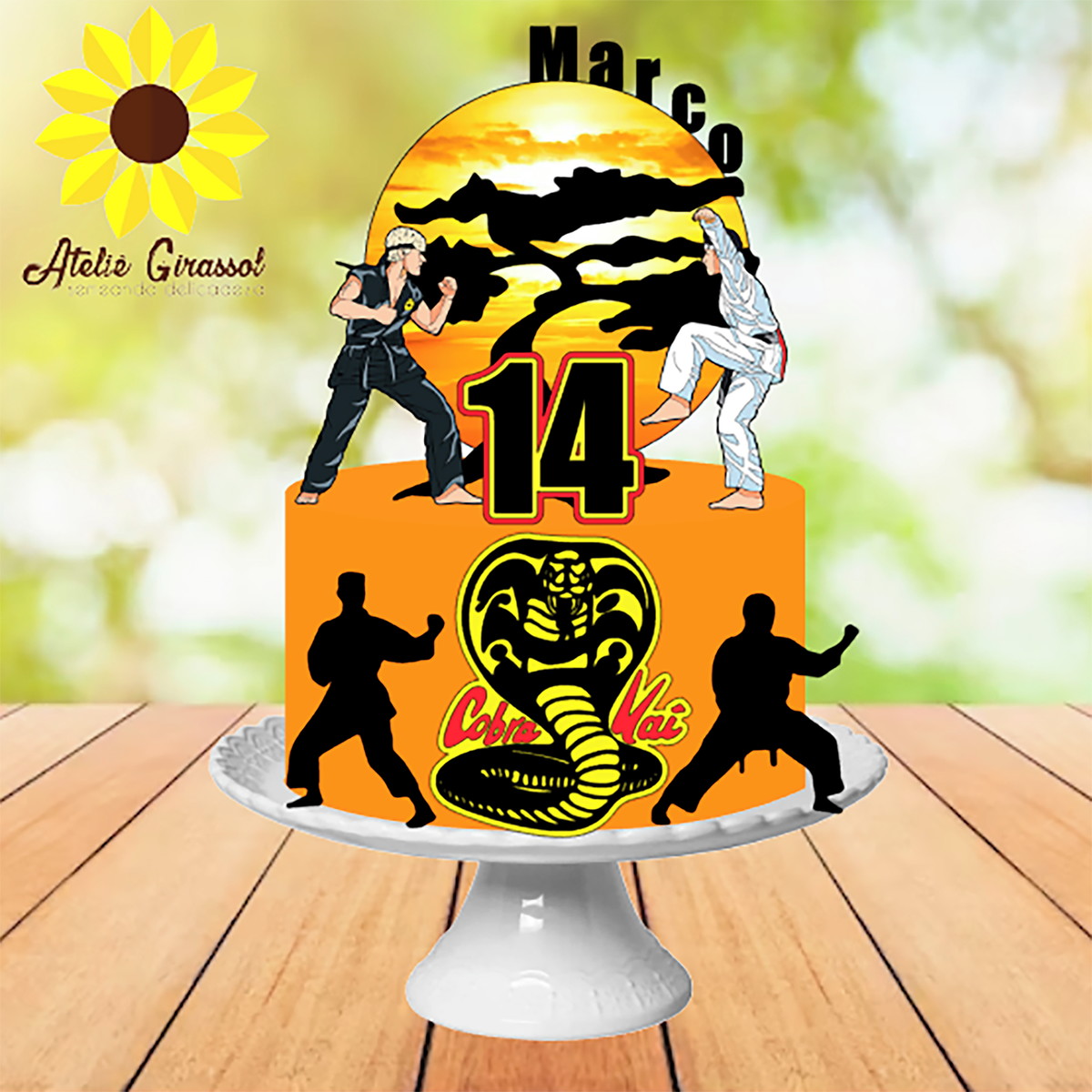 071 Arquivo de Corte Topo de Bolo Cobra Kai Ganhe+3 Produtos