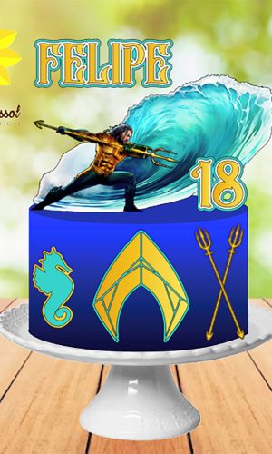 073 Arquivo de Corte Topo de Bolo Aquaman Ganhe +3 Produtos