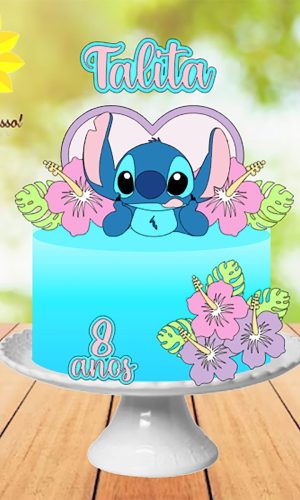 076 Arquivo de Corte Topo de Bolo Lilo e Stitch Ganhe +3