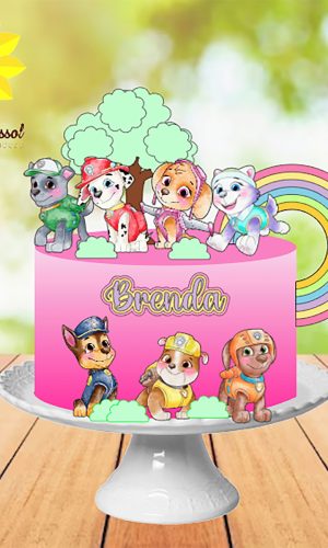 078 Arquivo de Corte Topo de Bolo Patrulha Canina Ganhe+3