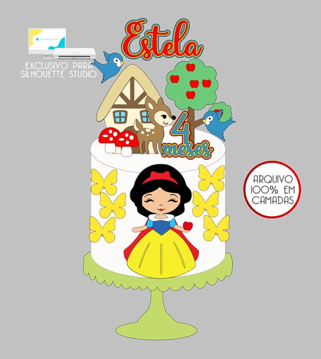 13 - Arquivo Topo de Bolo a Branca de Neve