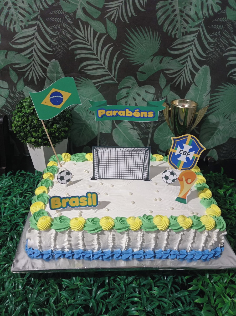 2 Topper Bolo Futebol Brasil- Arquivo Digital - Imagem 3