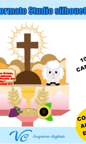 213- Arquivo de corte Topo Páscoa Cristã - Camadas