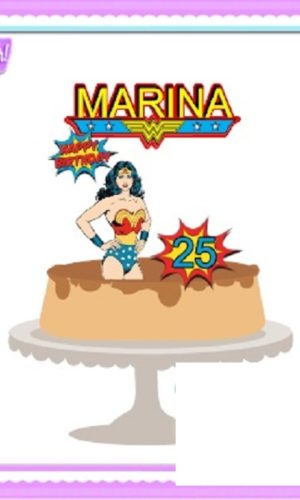 #227 Arquivo Topo de Bolo Mulher Maravilha Studio Camada