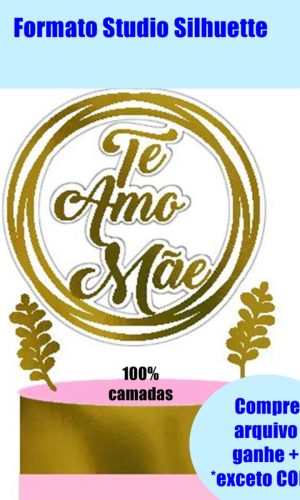 248- Arquivo de Corte Topo de bolo dia das mães Circular