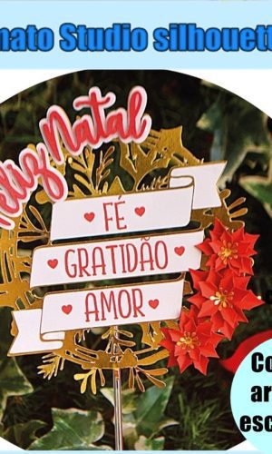 255 - Arquivo de Corte Topo de Bolo Sentimentos de Natal