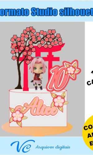 319- Arquivo de corte Topo de Bolo Sakura - Naruto- 03