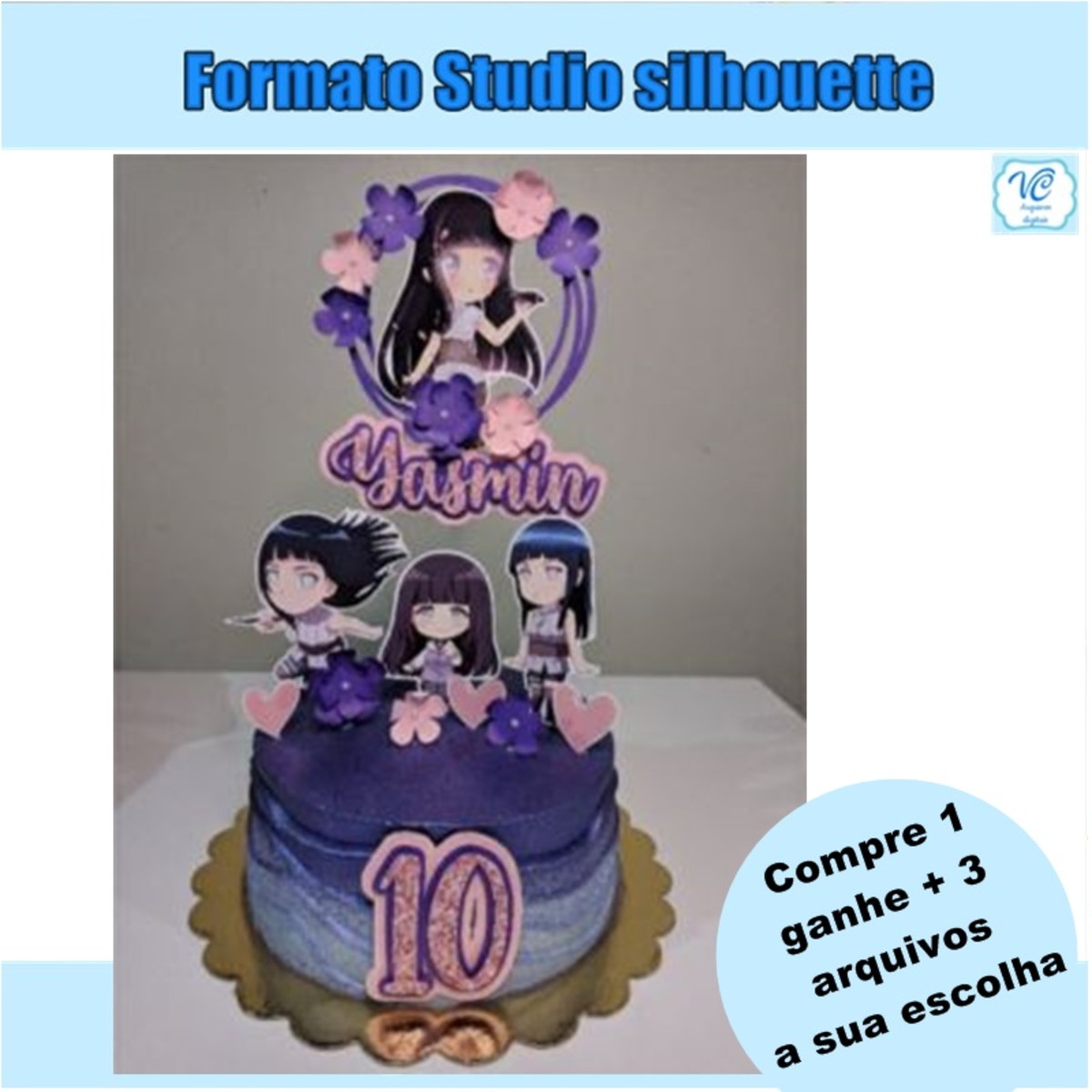 334- ARQUIVO DE CORTE TOPO DE BOLO HINATA Naruto