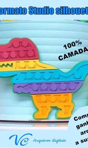 350- Arquivo de corte topo Dinossauro Pop it - Fidget toys