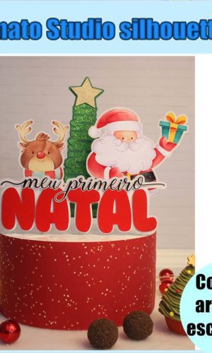 356- Arquivo de Corte Topo de Bolo Meu Primeiro Natal
