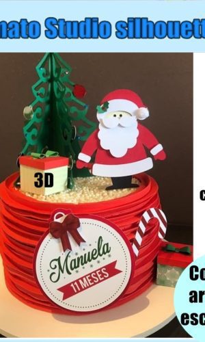 387 - Arquivo de Corte Topo de Bolo de Papai Noel