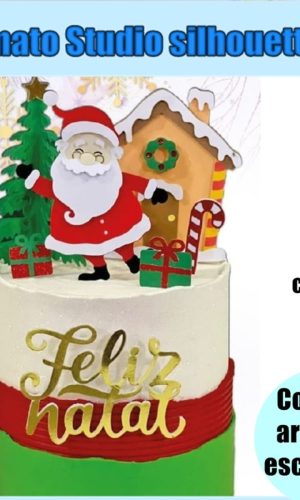 388 - Arquivo de Corte Topo de Bolo de Papai Noel Camadas