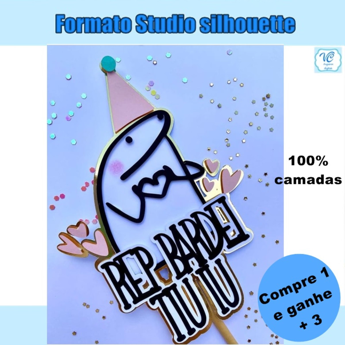 40- Arquivo de corte topo de bolo - FLORK BENTO CAKE