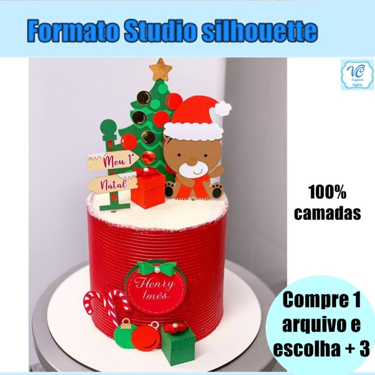 427- Arquivo de Corte Topo de Bolo Meu Primeiro Natal