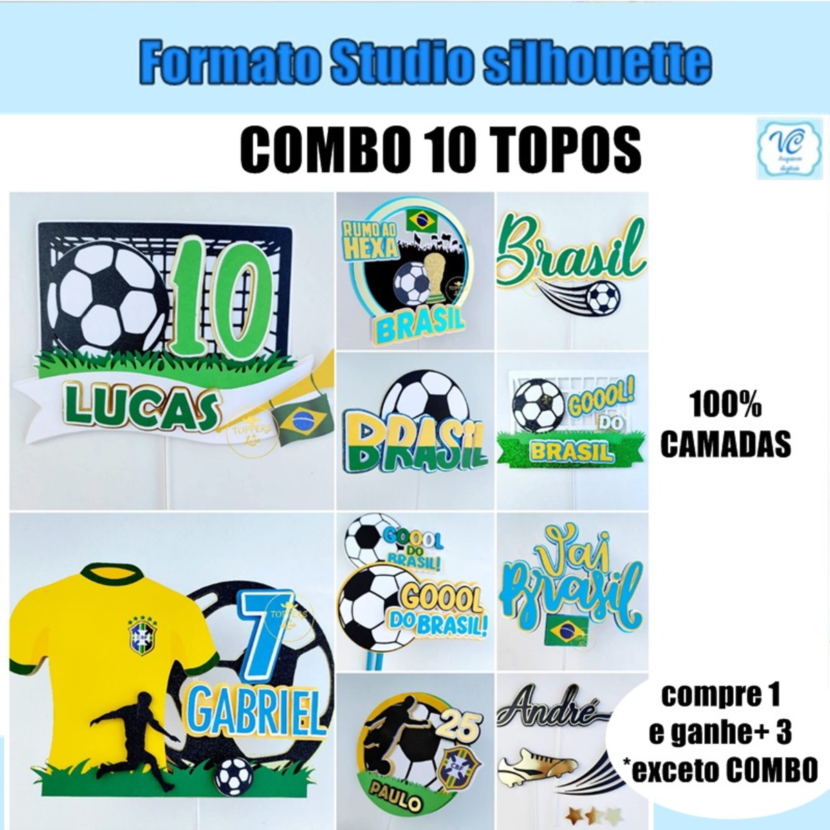 484- Combo 10 Arquivos Topos Futebol Copa do Mundo