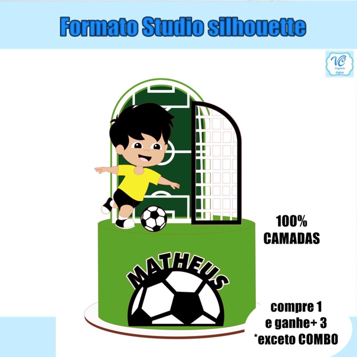 488-arquivo de Corte Topo de Bolo Copa Brasil Futebol Menino