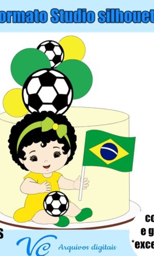 491- Arquivo de Corte Topo Futebol Copa do Mundo Bebe Menina