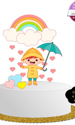 562 - Arquivo de corte topo - chuva de amor menino