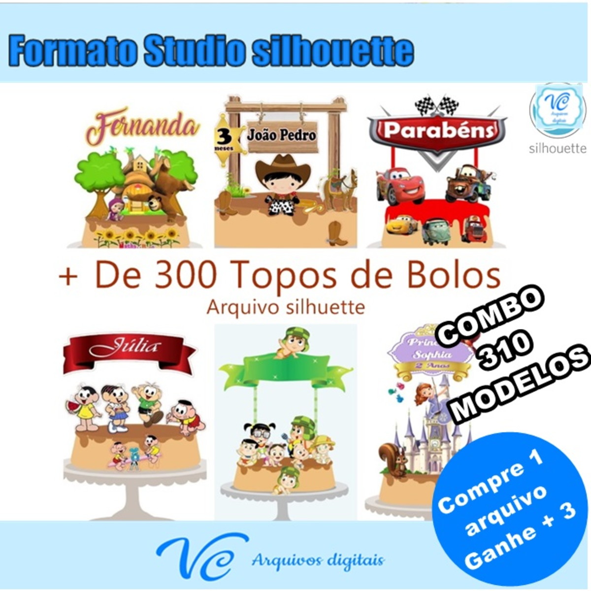 630- COMBO 310 TOPOS DE BOLO -Silhouette
