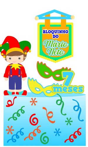 642 - Arquivo Digital Topo de Bolo Carnaval Menino