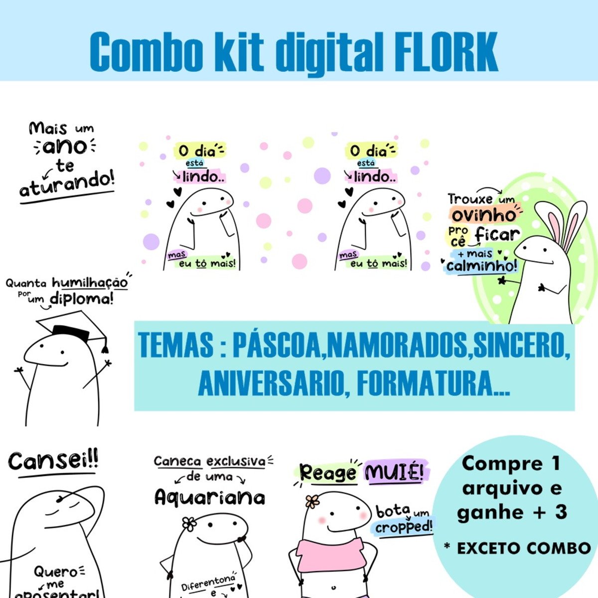 652- COMBO Kit Digital FLORK BENTO CAKE