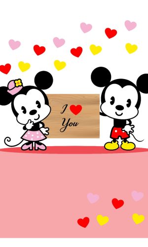 757 - Arquivo Di Topo de Bolo Namorados Minnie e Mickey Cute