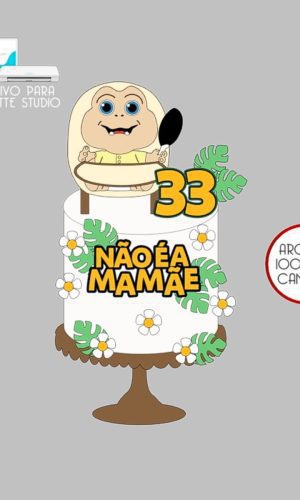 98 - Arquivo Topo de Bolo Baby Família Dinossauros