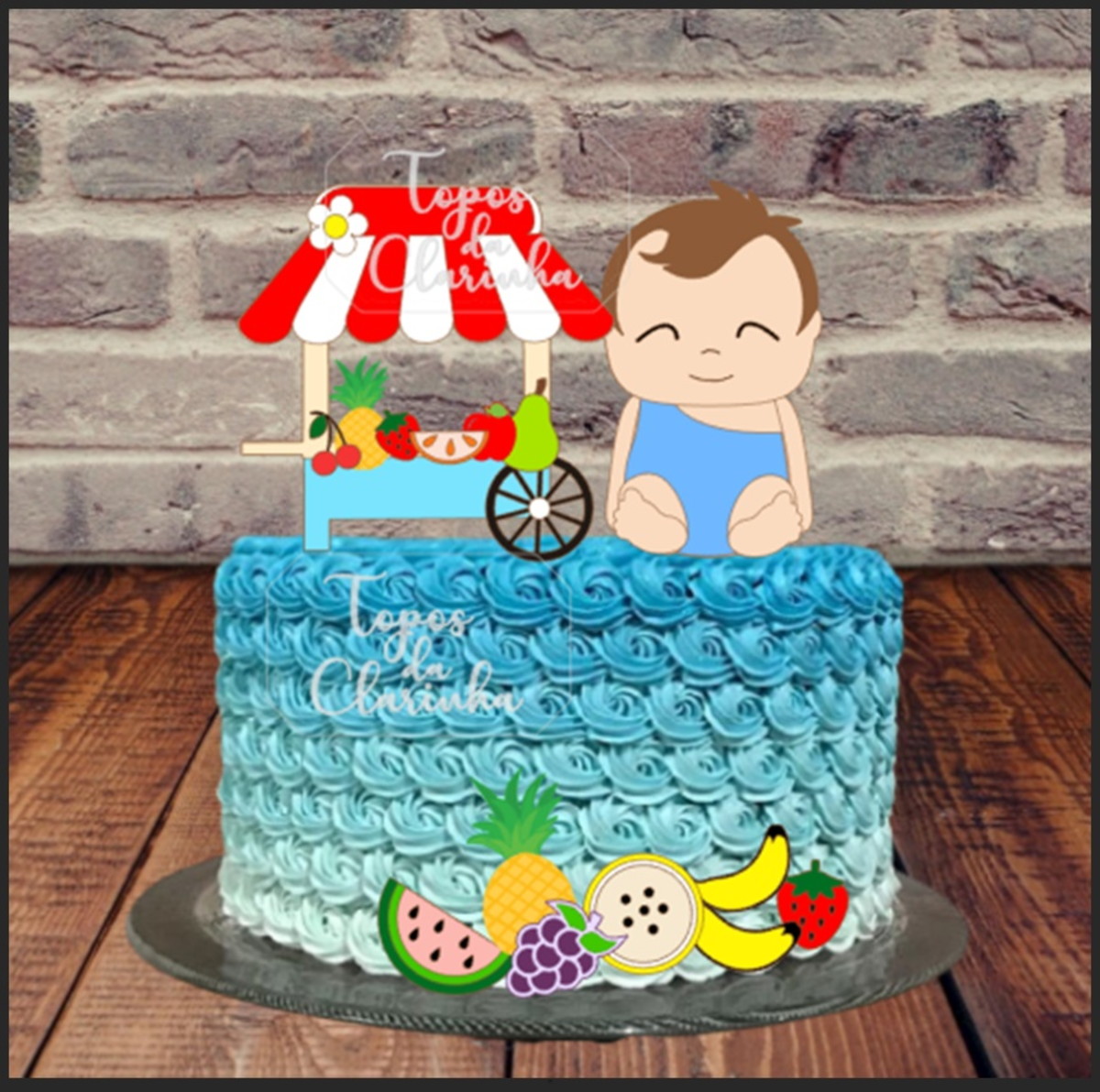 Arquivo de Corte topo de bolo bebê menino camada