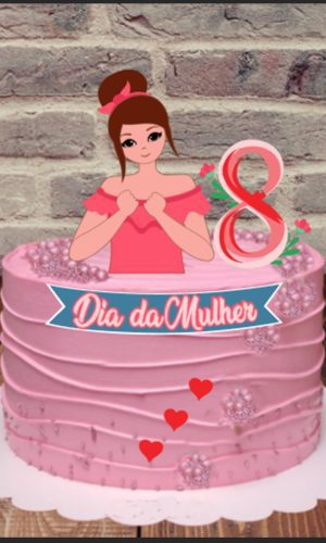 Arquivo de Corte topo de bolo dia da mulher camada