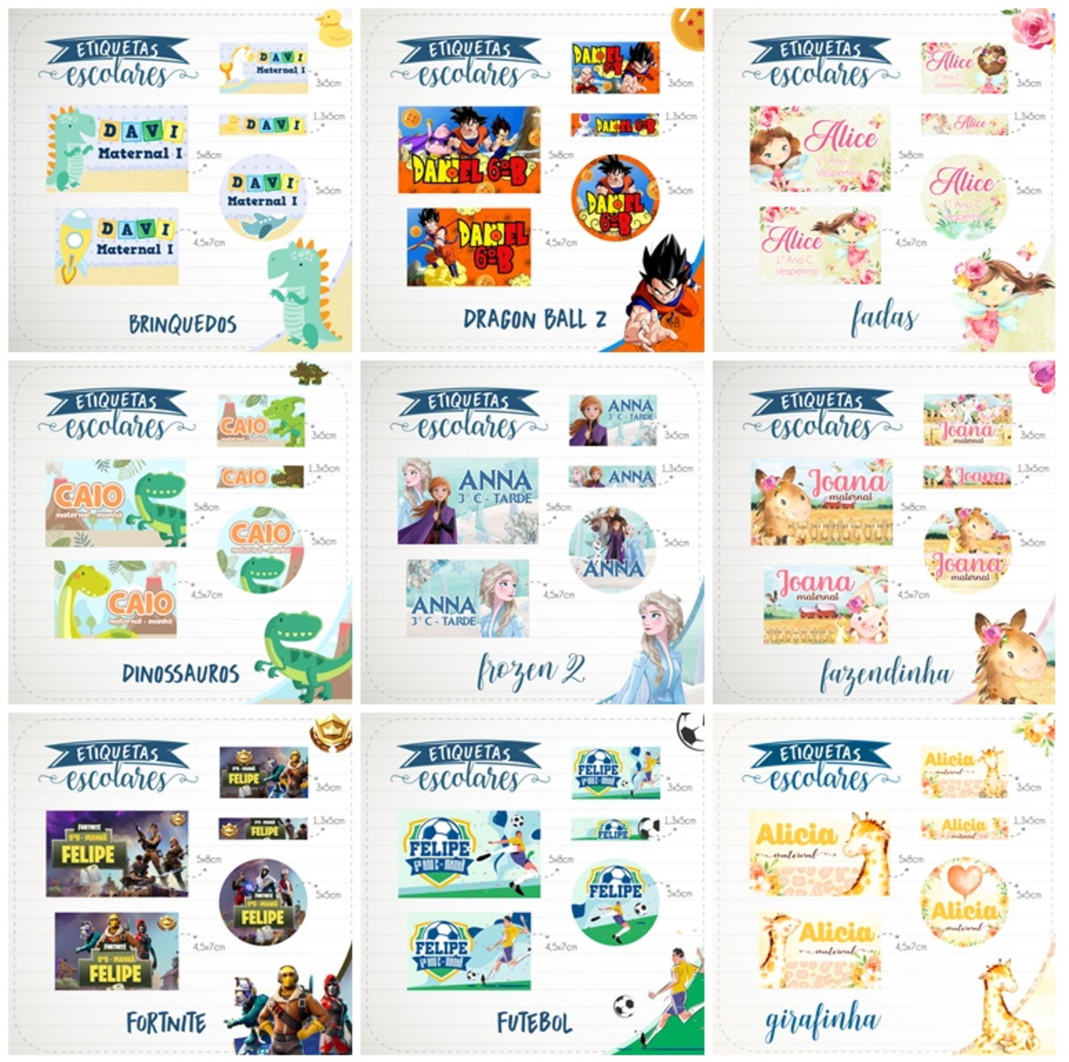 Arquivos Digitais Combo Etiquetas Escolar - Imagem 2