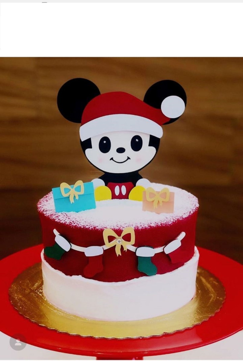 Arquivo Corte Camadas Topo Bolo Mickey Cute Natal