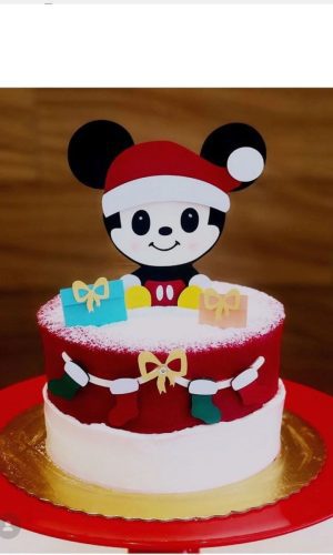Arquivo Corte Camadas Topo Bolo Mickey Cute Natal