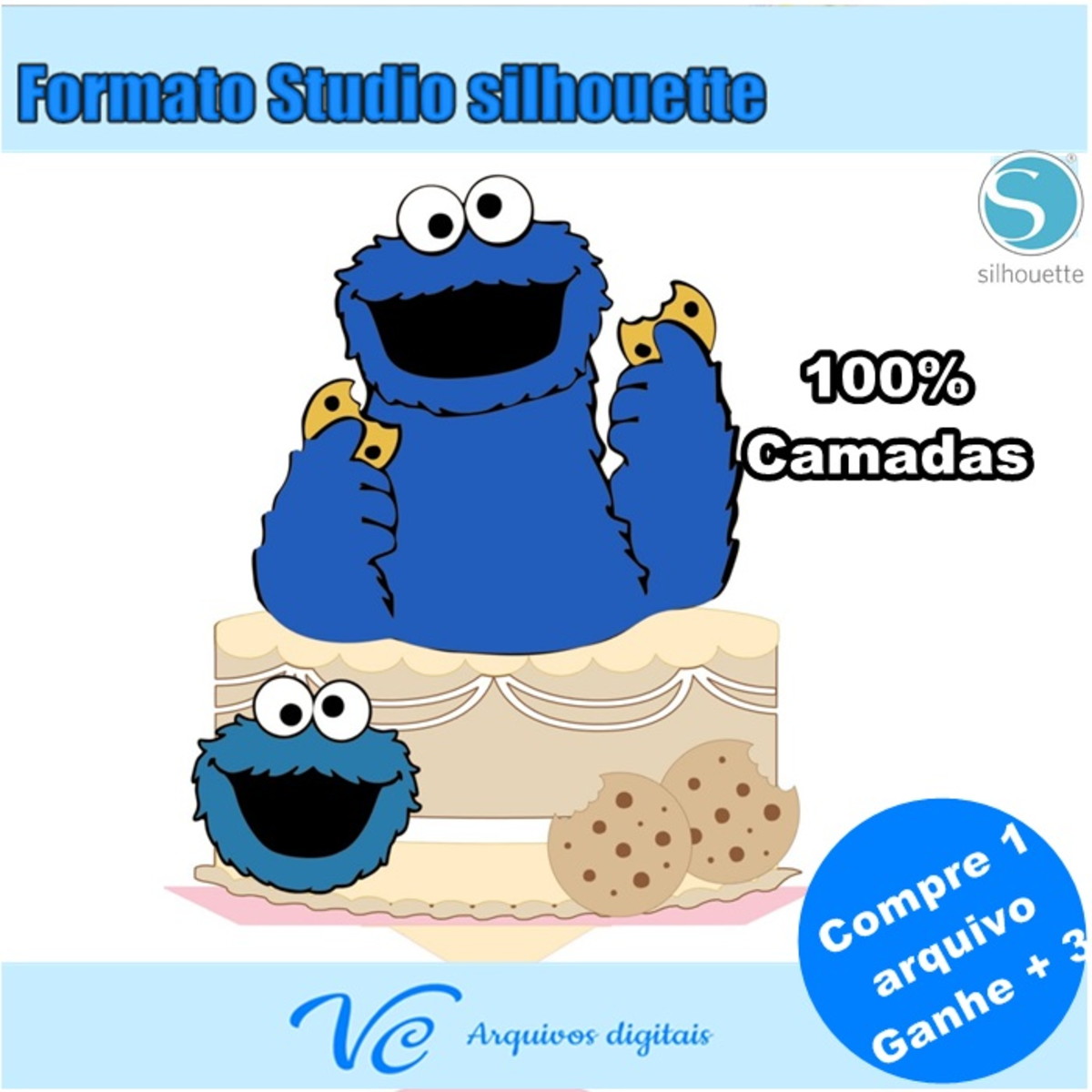 Arquivo Corte Topo Cookie Monster -studio -435