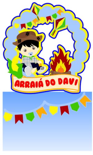 Arquivo Corte: Topo de Bolo Arraiá Bebê Menino 050