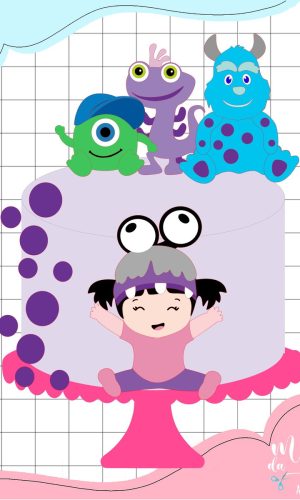 Arquivo Corte: Topo de Bolo Baby Monstros Sa Cute 004