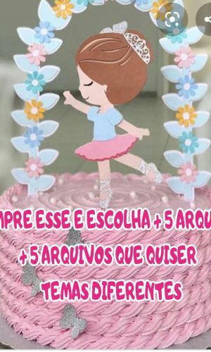 Arquivo Corte Topo de Bolo Balairina Cute