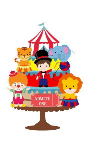 Arquivo Corte Topo de Bolo Circo Menino