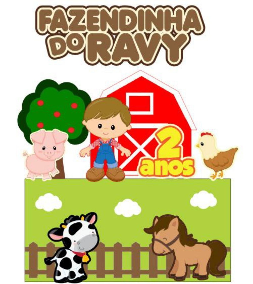 Arquivo Corte Topo de Bolo Fazendinha Menino #17118