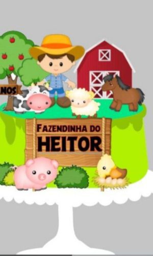 Arquivo Corte Topo de Bolo Fazendinha Menino #17119