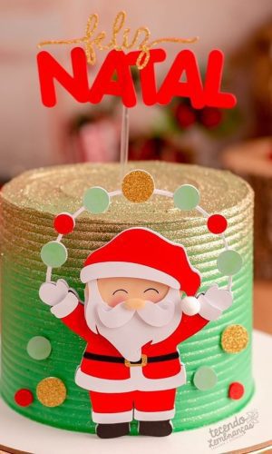 Arquivo Corte: Topo de Bolo Feliz Natal Papai Noel Cute 142