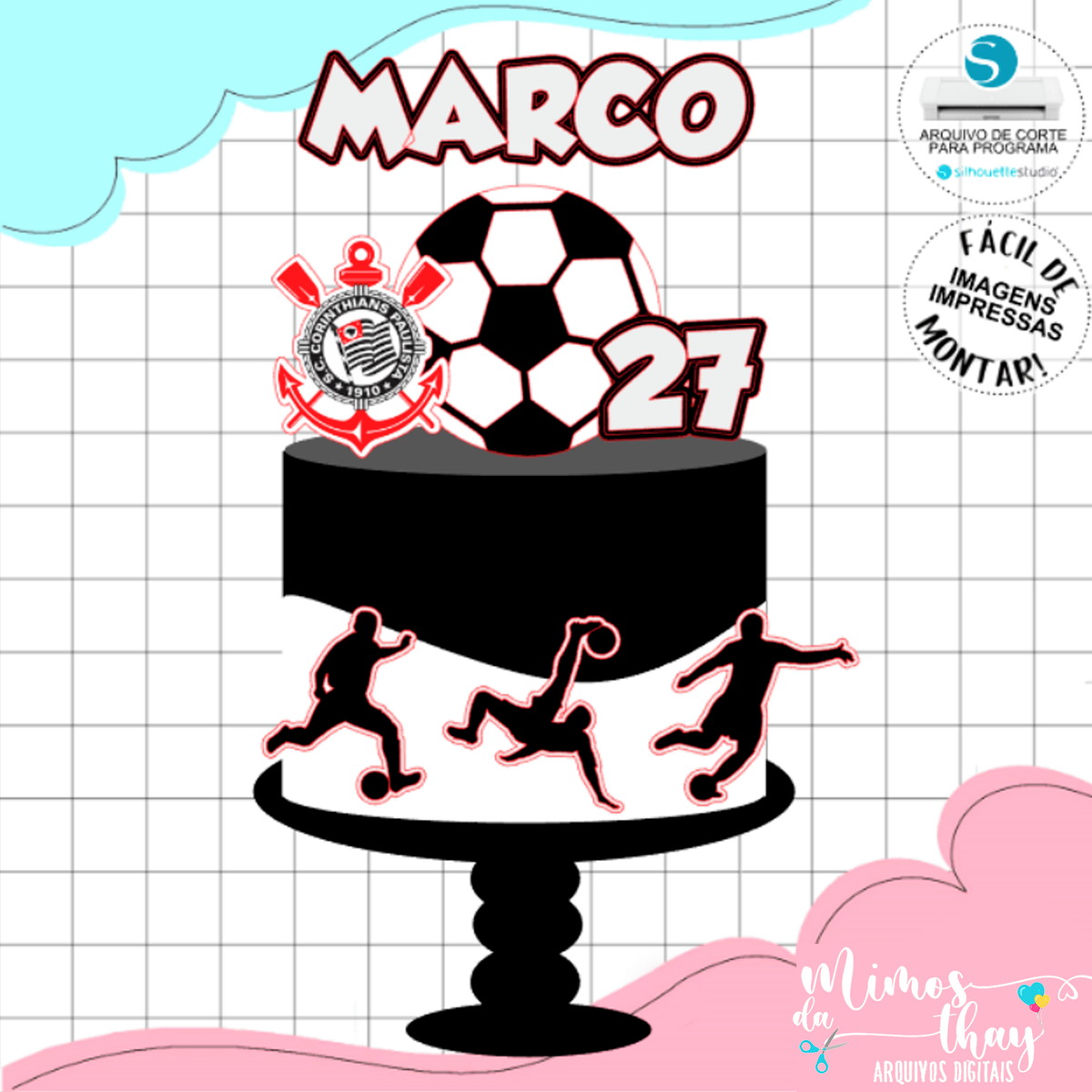 Arquivo Corte: Topo de Bolo Futebol 002
