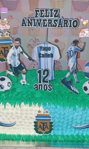 Arquivo Corte Topo de Bolo Futebol Argentina Messi